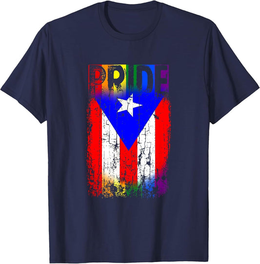 Puerto Rico Rican Gay Pride Flag LGBTQ Boricua Distressed