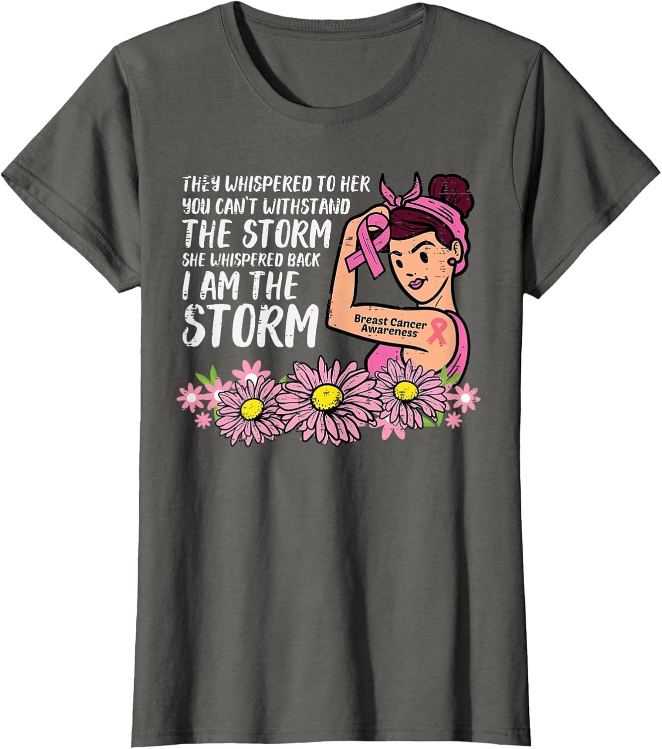 I Am The Storm Rosie Riveter Breast Cancer Awareness Women