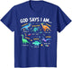 Kids Christian Lovers God Says I Am Space Dinosaur Kids Jesus