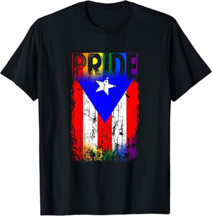 Puerto Rico Rican Gay Pride Flag LGBTQ Boricua Distressed