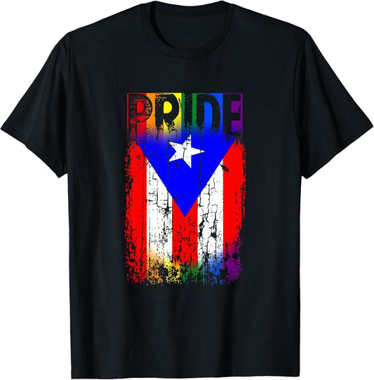 Puerto Rico Rican Gay Pride Flag LGBTQ Boricua Distressed