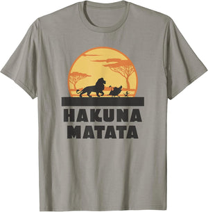 Disney The Lion King Hakuna Matata Crew Sideview Silhouettes , Men, Slate Grey, Large