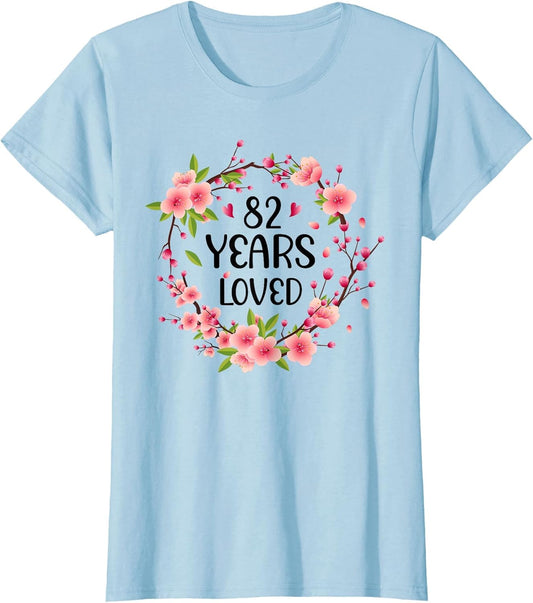 Floral 82 Years Old 82nd Birthday Women 82 Years Loved