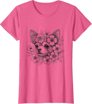 Floral Dog Chihuahua Flower Design for Girls and Women