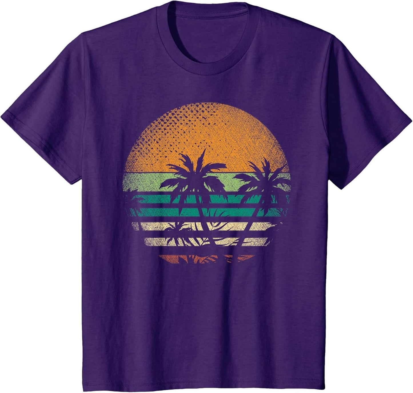 Sunset Beach Palm Trees Summer Vibes Retro Tropical Summer