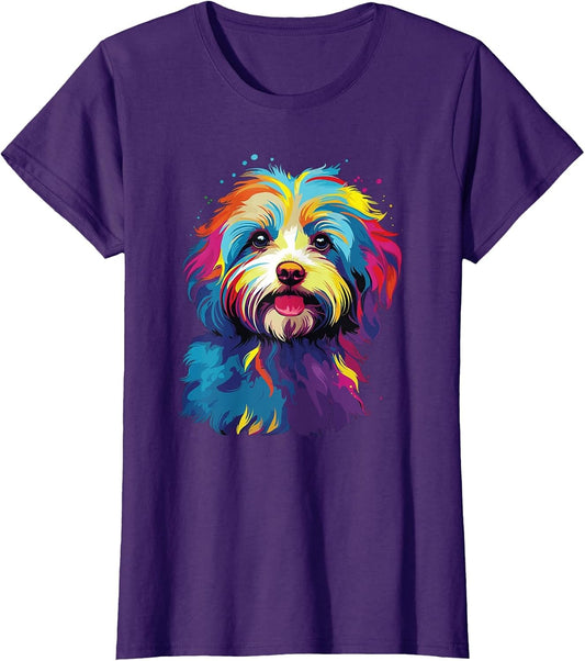Watercolor Colorful Havanese Dog