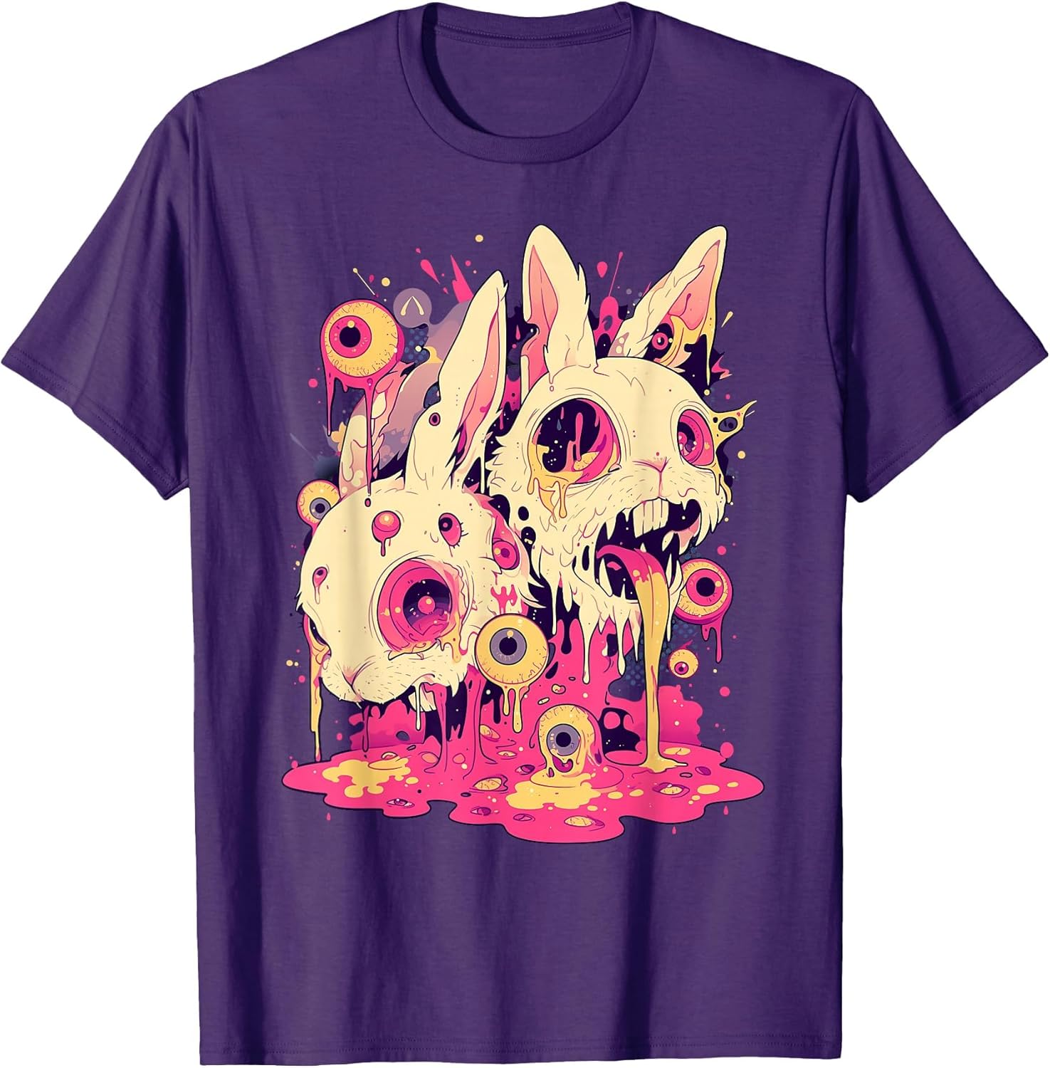 Psychedelic Creepy Horror Bunny Rabbit Goth Horror Weirdcore