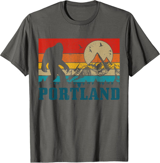 Portland Oregon Bigfoot Vintage Mountain Pride Hiking Hunter