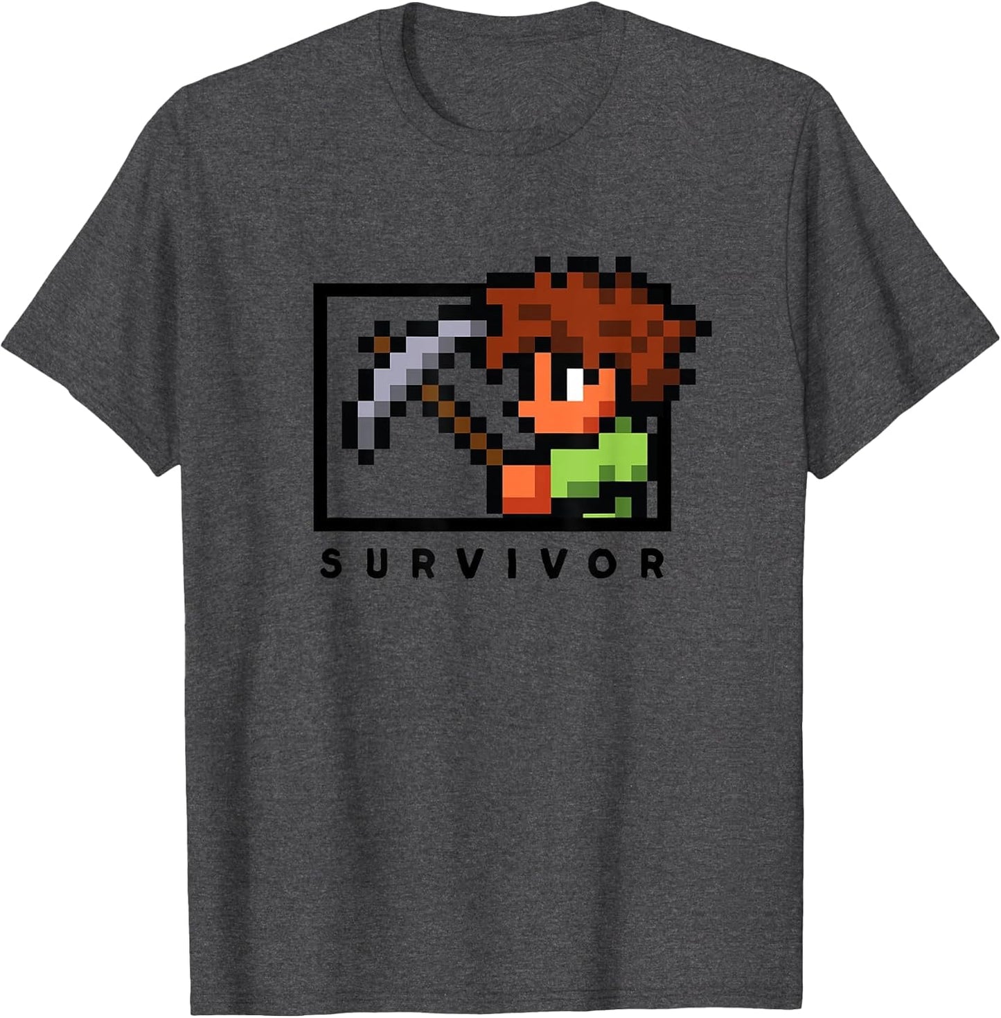 Terraria 8-Bit Pixel Survivor Miner Gamer Pickaxe Graphic