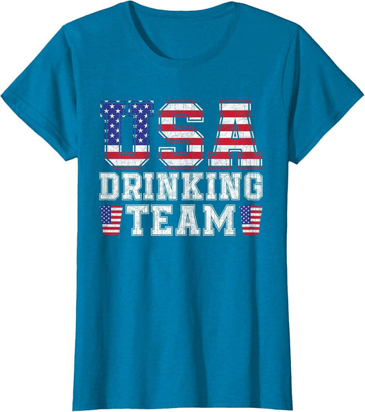 USA Drinking Team Funny Drinking Beer Lover 4th of July