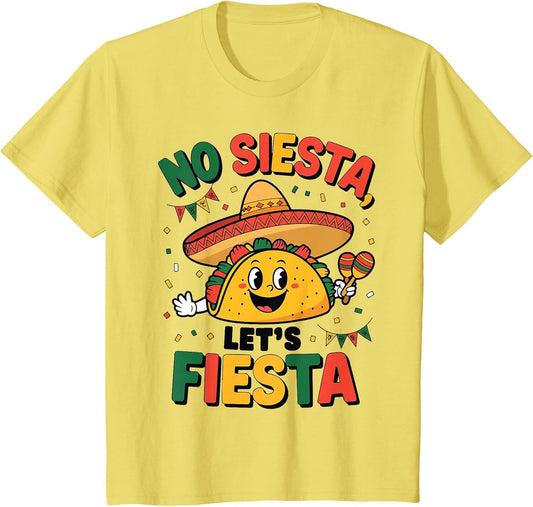Funny No Siesta Let's Fiesta Cinco Mayo Taco Men Boy Toddler