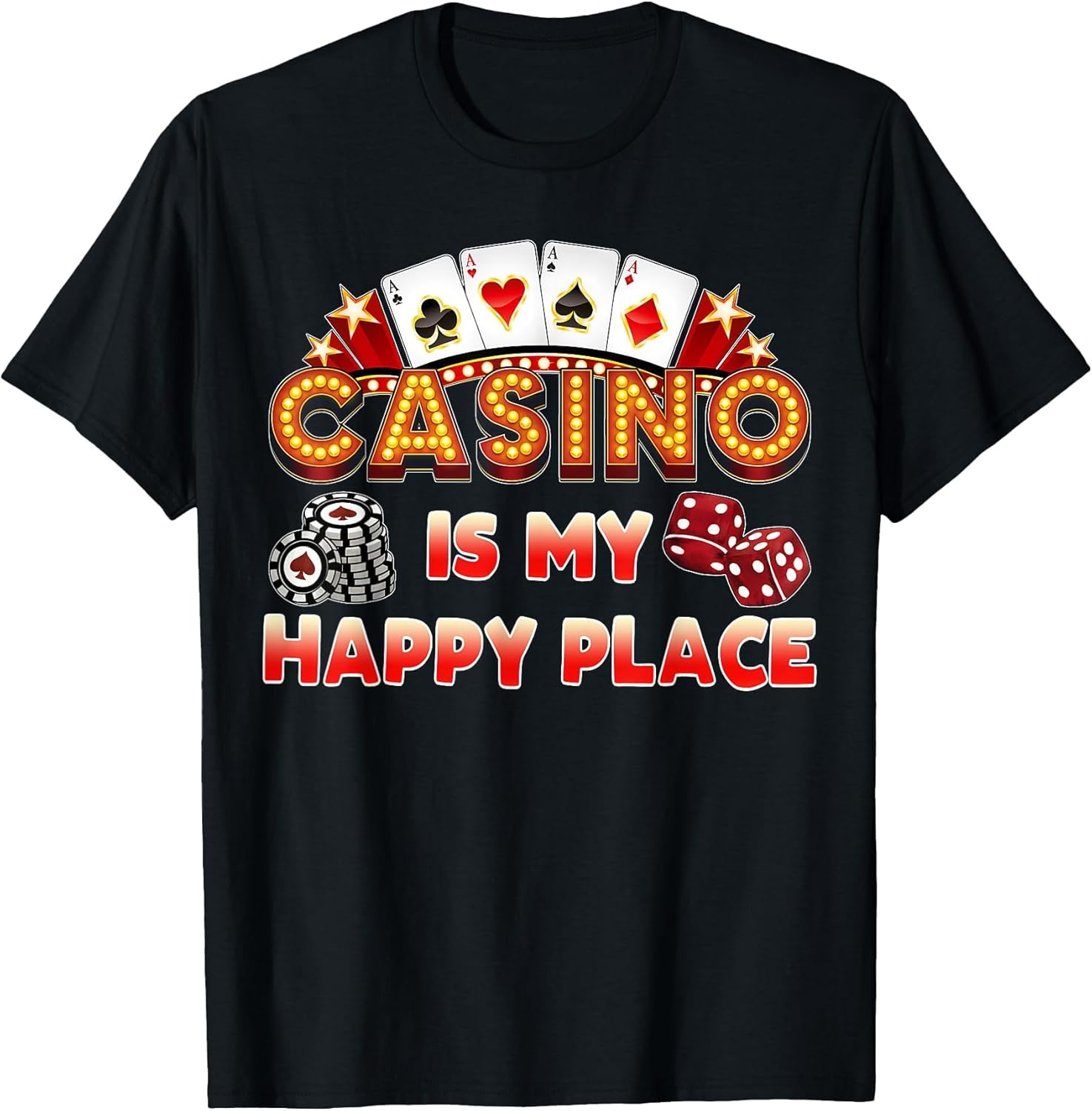 Casino is My Happy Place Funny Gambling Poker Chips