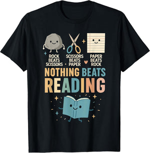 Booktrovert Shirt, Nothing Beat Reading Rock Paper Scissors