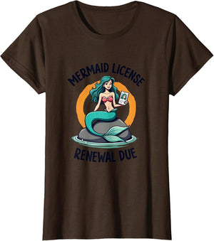 Mermaid License Renewal Due Funny Ocean Design