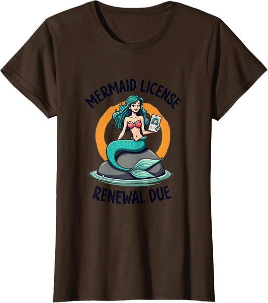 Mermaid License Renewal Due Funny Ocean Design