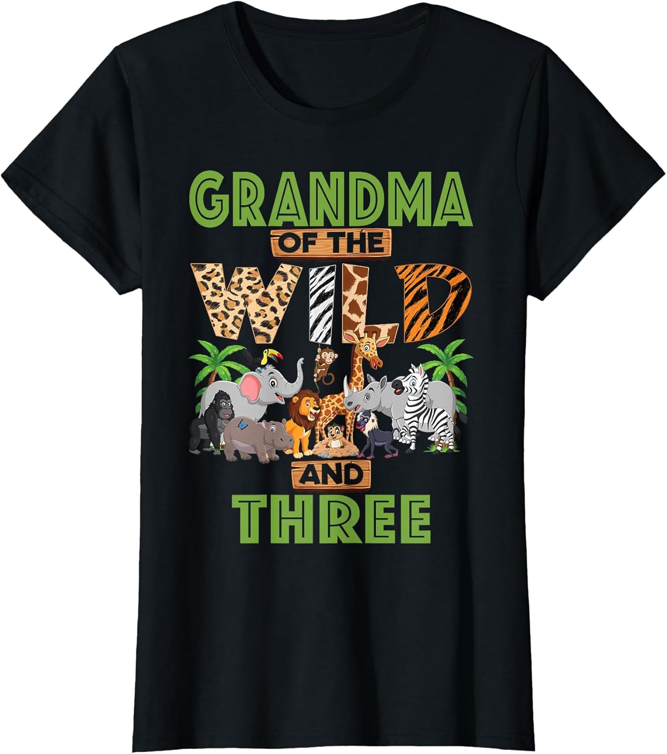 3rd Birthday Zoo Safari Jungle Grandma of The Wild and Three