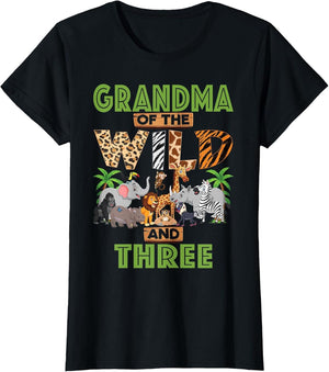 3rd Birthday Zoo Safari Jungle Grandma of The Wild and Three