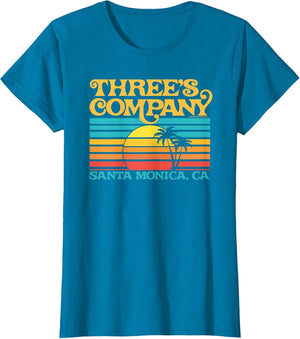Three's Company Logo Santa Monica Retro 80's Sunset
