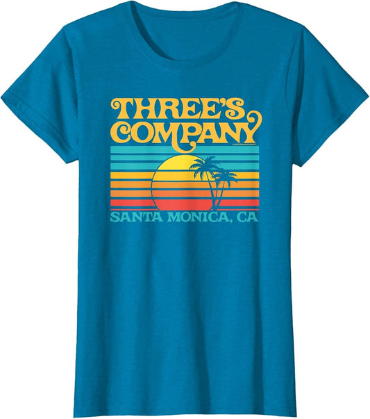 Three's Company Logo Santa Monica Retro 80's Sunset