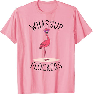 Whassup Flockers? Funny Vintage Pink Flamingo Sunglasses