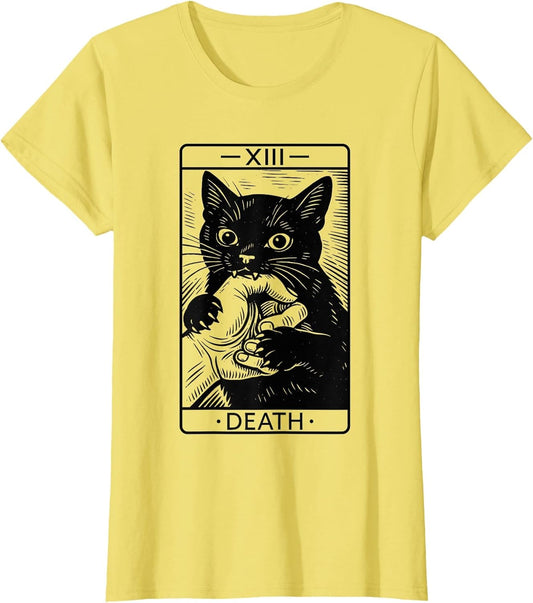 Black Cat Tarot Card Shirt, Funny Witchy Halloween Meme