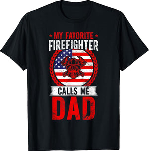 My Favorite Firefighter Calls Me Dad American Flag for Dad