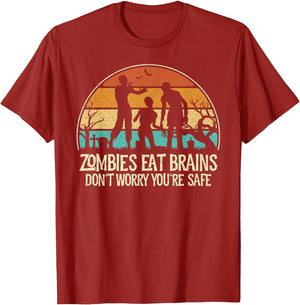 Zombies Eat Brains Don't Worry You're Safe - Retro Halloween