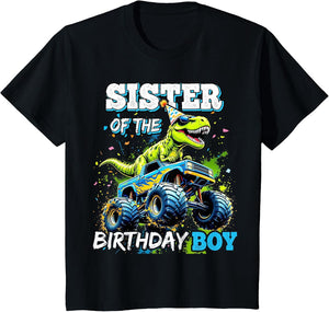 Sister of The Birthday Boy Monster Truck Dinosaur Party