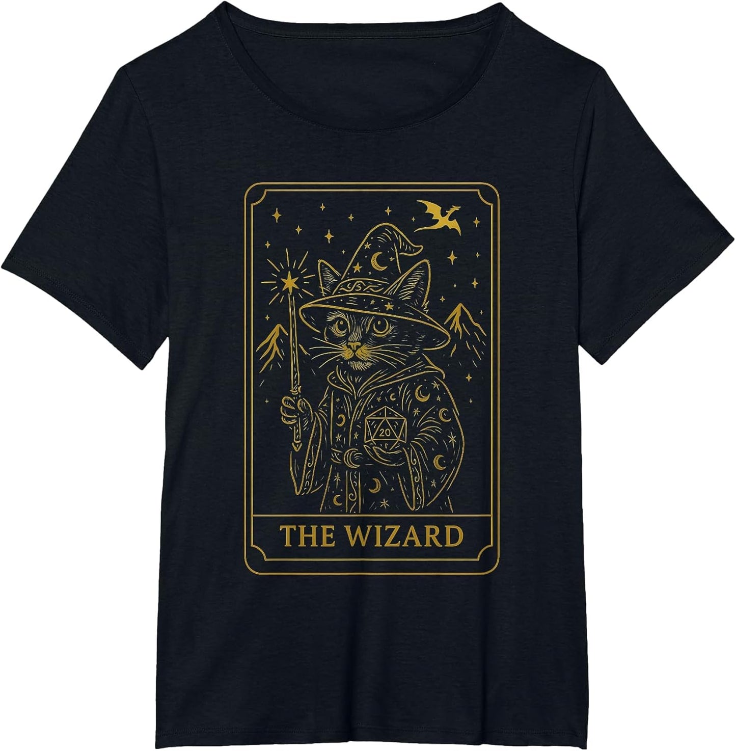 RPG Gamer Wizard D20 Dice Nerdy Geek Cat Men Women Kids