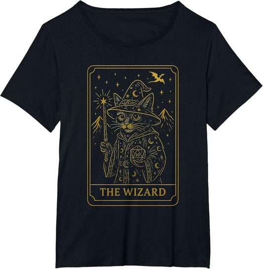 RPG Gamer Wizard D20 Dice Nerdy Geek Cat Men Women Kids