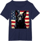 Patriotic Black German Shepherd USA American Flag Dog Lover