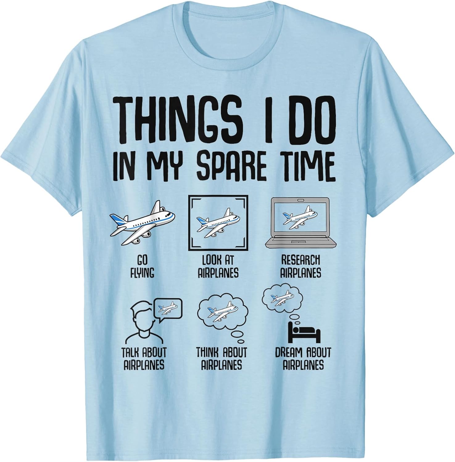 Airplane Things I Do in My Spare Time Plane Pilot Kids Men