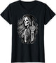 Funny Female Grim Reaper Skeleton Middle Finger Halloween