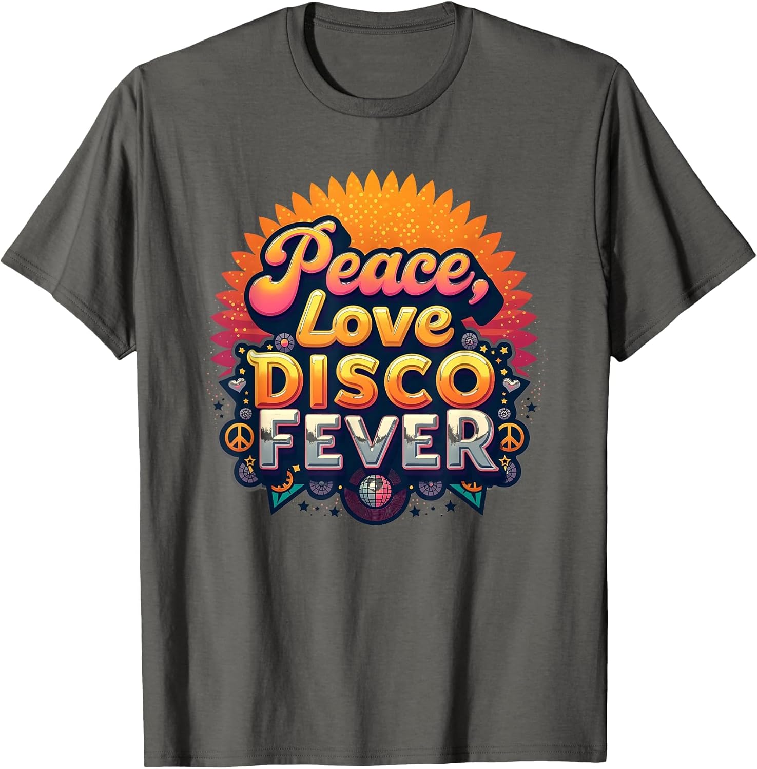 Peace Love Disco Fever Retro 70s Design
