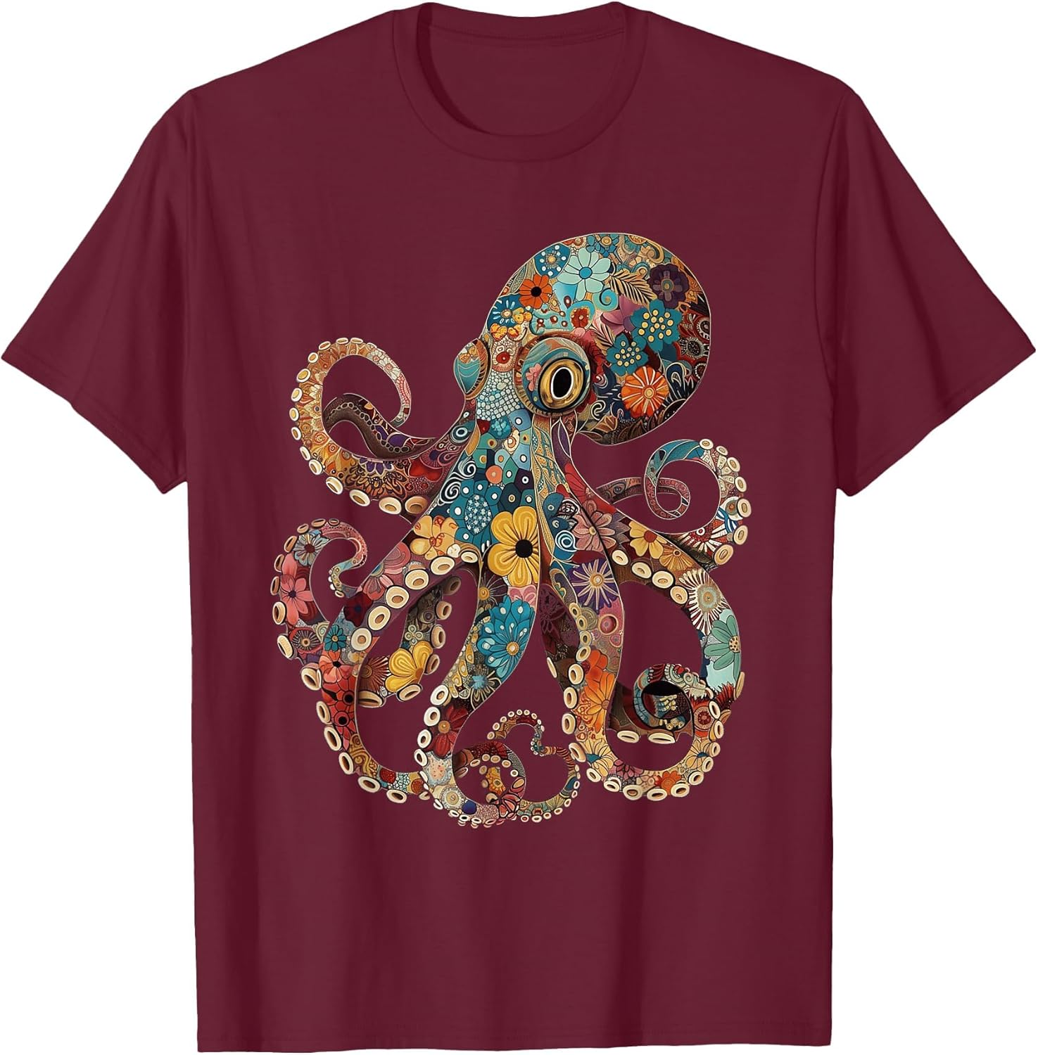 Octopus Floral Vintage Flowers Squid Kraken Scuba Diving