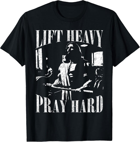 Lift Heavy Pray Hard Gym Jesus Christian for Christian