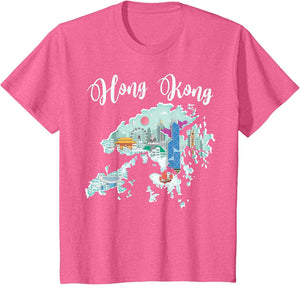 Hong Kong T Shirt : HK Flag Souvenir Gift