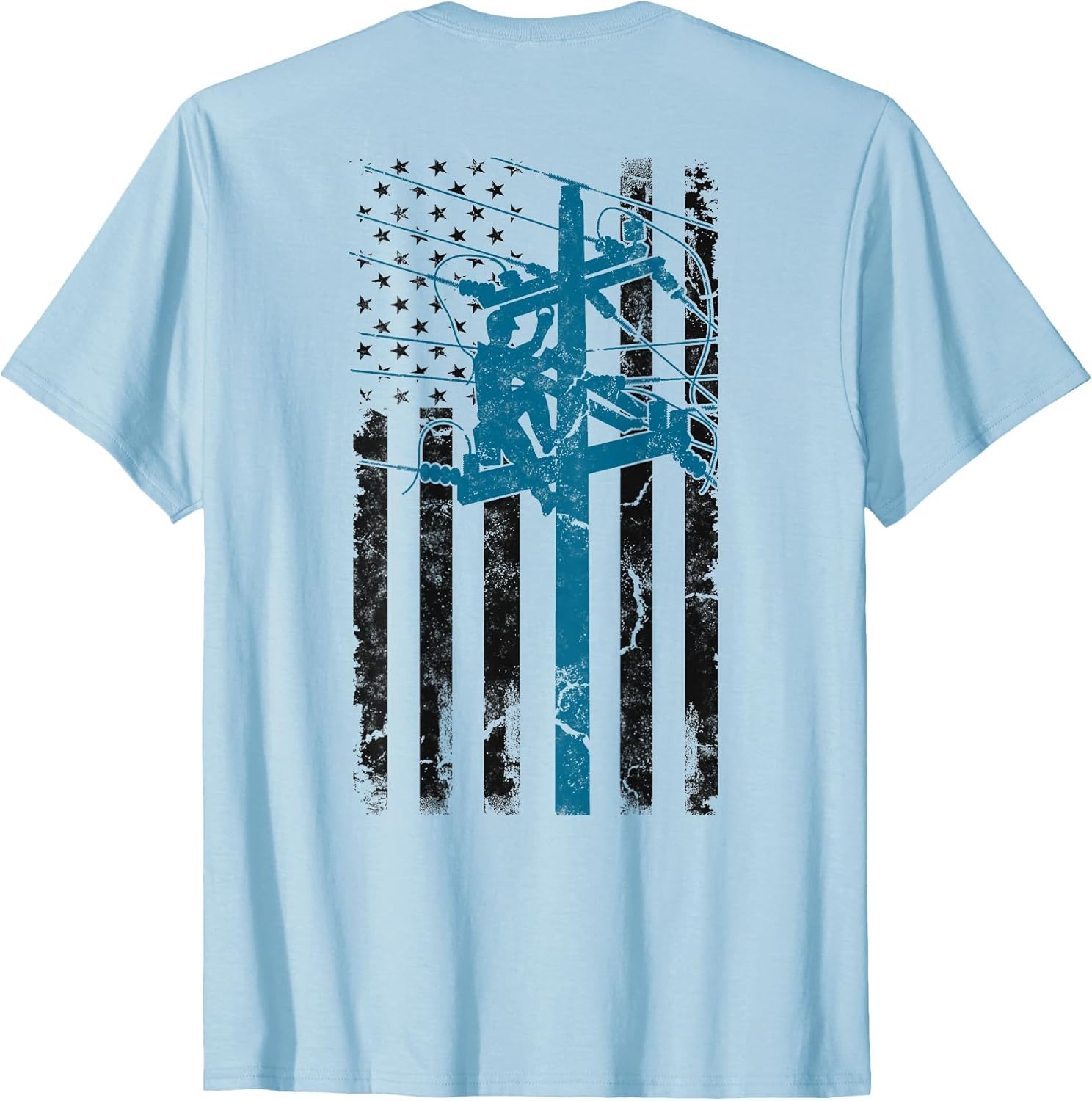 Distressed Patriotic Lineman American Flag Electric Cable