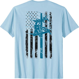 Distressed Patriotic Lineman American Flag Electric Cable