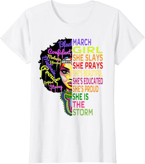 March Birthday Girl Queens are Born in March Shirt