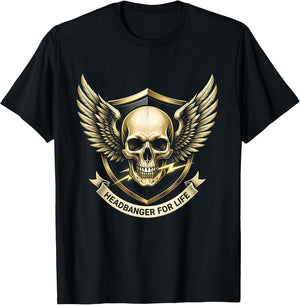 Headbanger For Life Classic Rock Graphic Design