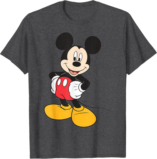 Disney Mickey and Friends Mickey Mouse Classic Pose , Men, Dark Heather Grey, 5X-Large