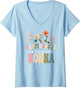 Women's Happiness is Being a Nonna Floral Design Nonna Mother's Day V-Neck