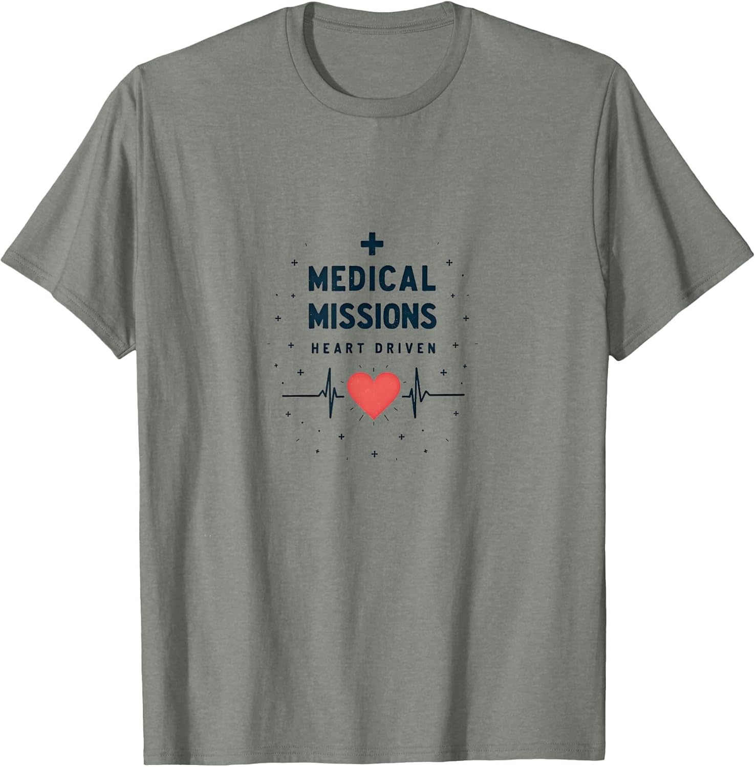 Medical Missions Heart Driven Nurse Design , Men, Olive Heather, Large