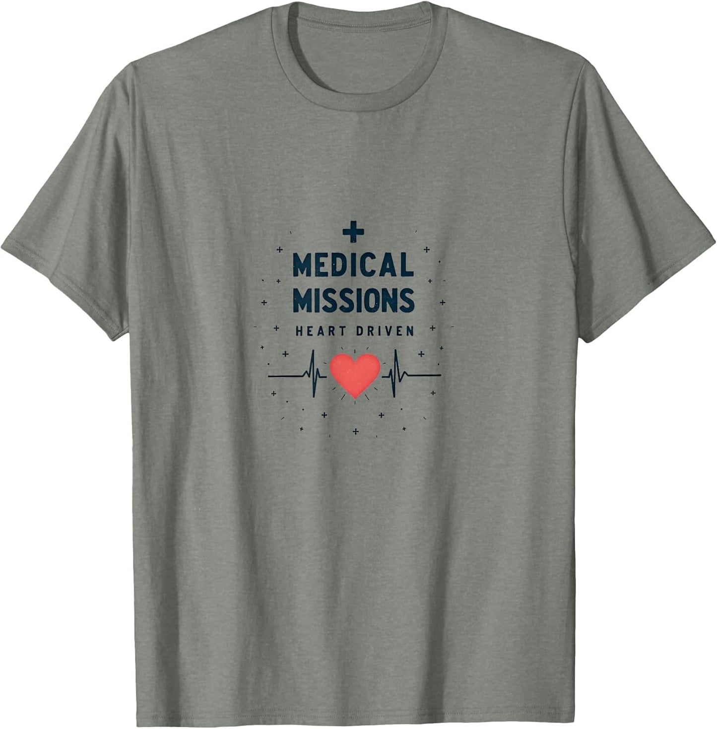 Medical Missions Heart Driven Nurse Design , Men, Olive Heather, Medium