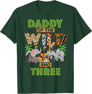 3rd Birthday Zoo Safari Jungle Daddy of The Wild and Three