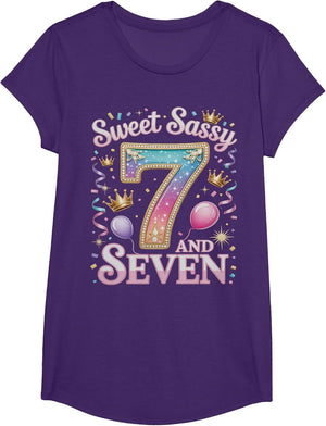 7 Years Sweet Sassy and Seven Girl Outfit 7th Birthday