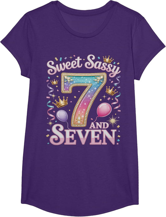 7 Years Sweet Sassy and Seven Girl Outfit 7th Birthday