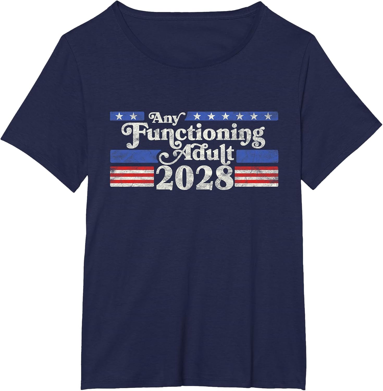 Any Functioning Adult 2028 Funny Retro Election Logo Vintage