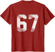 Number 67 Backside - Baseball Favorite Player Numbered